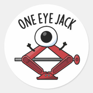 One Eye Jack Funny Car Jack Pun Ronde Sticker