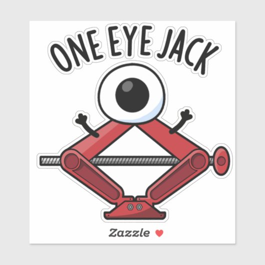 One Eye Jack Funny Car Jack Pun Sticker (Vel)