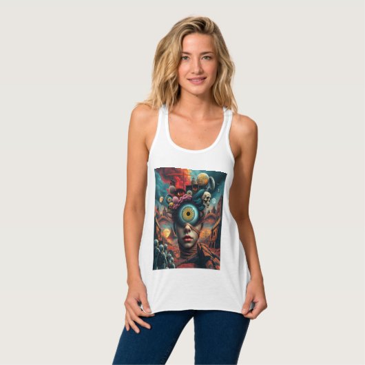 One-Eyed Dreamer: Surrealist Art T-Shirt (Volledige Voorkant)