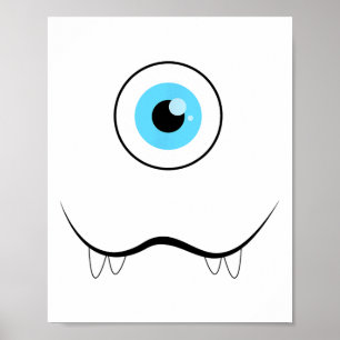 One Eyed Eyell Monster-gezicht Grappig Halloween K Poster