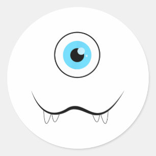 One Eyed Eyell Monster-gezicht Grappig Halloween K Ronde Sticker