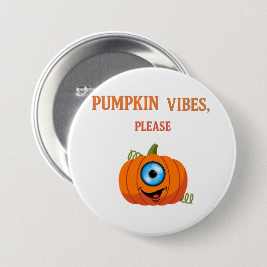 One-Eyed Pumpkin Cyclops – Spooky Halloween Button (Voorkant /achterkant)