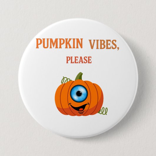 One-Eyed Pumpkin Cyclops – Spooky Halloween Button (Voorkant)