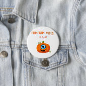 One-Eyed Pumpkin Cyclops – Spooky Halloween Button (In situ)