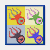 One Eyed Squids Retro Pop Art Magneet (Voorkant)