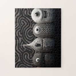 One]eyed wezens in neutrale kleuren legpuzzel