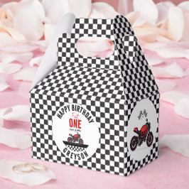 One Fast Race Motorcycle Boy 1st Birthday Party Bedankdoosjes