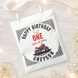 One Fast Race Motorcycle Boy 1st Birthday Party Bedankzakje