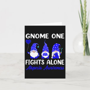 One Fights Alone Blauwe Lint Alopecia Bewustzijn Kaart