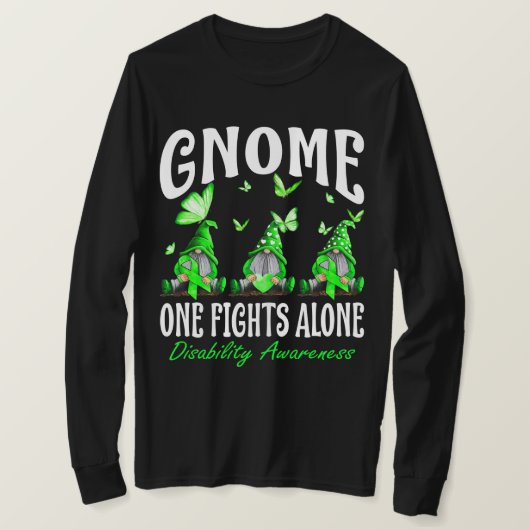 One Fights Alone Disability Awareness T-shirt (Design voorkant)
