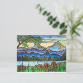 "One Fine Day" Glas in lood Landscape Art! Briefkaart (Staand voorkant)