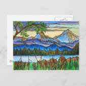 "One Fine Day" Glas in lood Landscape Art! Briefkaart (Voorkant / Achterkant)