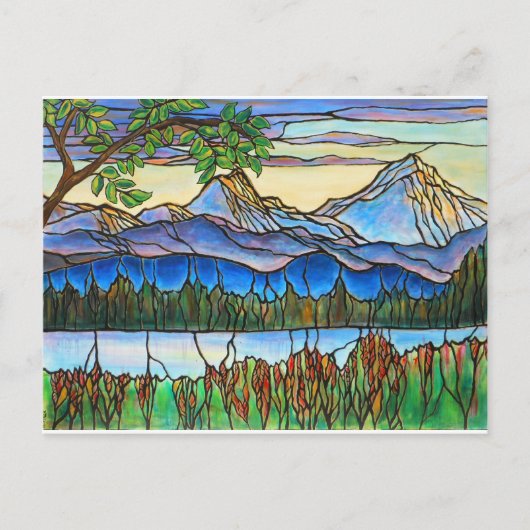 "One Fine Day" Glas in lood Landscape Art! Briefkaart (Voorkant)