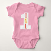 ONE First Birthday Baby Bodysuit (Voorkant)