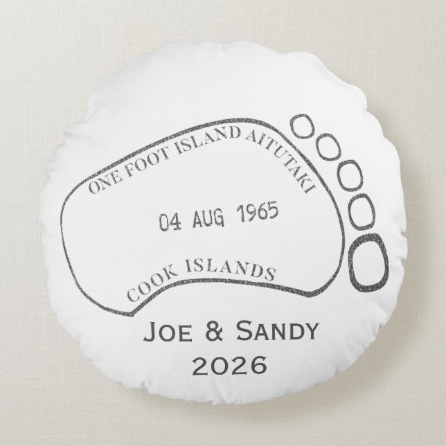 One Foot Island Aitutaki - Personal Cook Islands Rond Kussen (Voorkant)