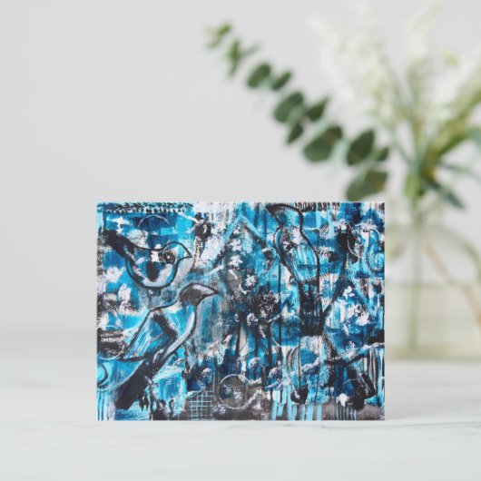 "One for Sorrow, Two for Joy" AcrylArt Briefkaart (Staand voorkant)