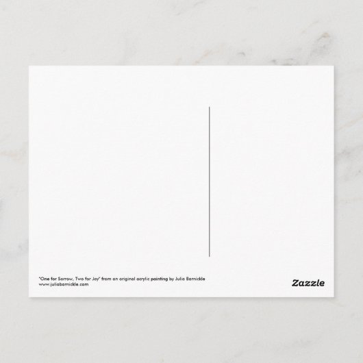 "One for Sorrow, Two for Joy" AcrylArt Briefkaart (Achterkant)