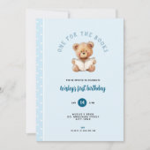 One for the Book 1st Birthday Invitation for Boys Kaart (Voorkant)
