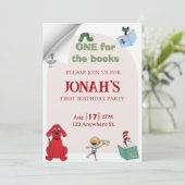 One for the books, First birthday invitation Kaart (Staand voorkant)