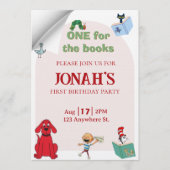 One for the books, First birthday invitation Kaart (Voorkant)