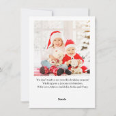 ONE FOTO White Floral Kerstmis Wreath 2022 Feestdagenkaart (Achterkant)