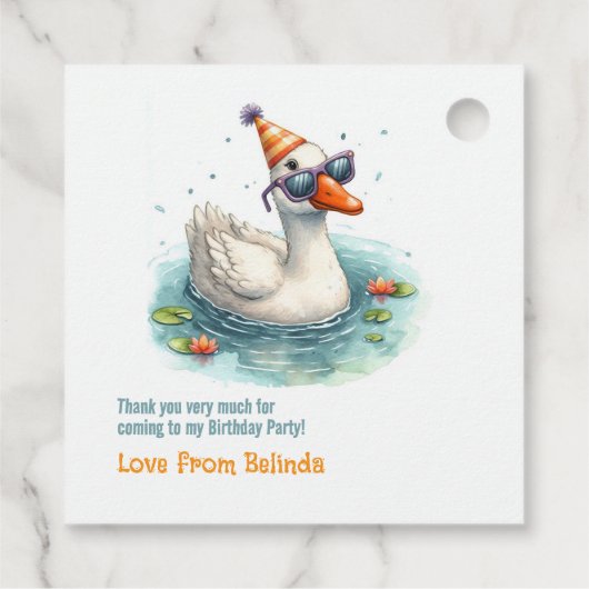 "One Gekke Goose" eerste verjaardagsfeestje Bedankjes Labels (Achterkant)