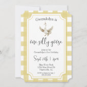 "One Gekke Goose" Schattige geel eerste verjaardag Kaart (Voorkant)