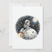 One Giant Leap Little Astronaut Verjaardagsfeestje Kaart (Achterkant)