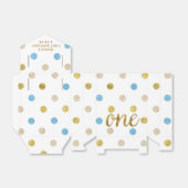 One Glitter Confetti 1e Verjaardag Blauw en Goud Bedankdoosjes (Uitgevouwen)