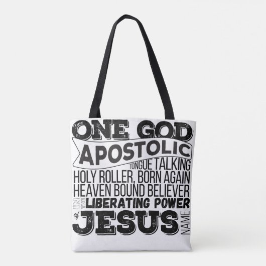 "One God Apostolic Song" Canvas tas 2 kleur (Achterkant)