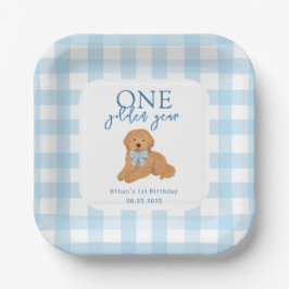 One Golden Year Golden Doodle Boys Birthday Papieren Bordje