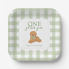 One Golden Year Goldendoodle Birthday Papieren Bordje