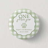 One Golden Year Paw Print First Birthday Party Ronde Button 3,2 Cm (Voorkant)