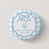 One Golden Year Paw Print First Birthday Party Ronde Button 3,2 Cm (Voorkant)