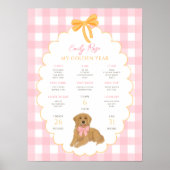 One Golden Year Puppy Dog 1st Birthday Milestone Poster (Voorkant)