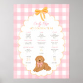 One Golden Year Puppy Dog 1st Birthday Milestone  Poster (Voorkant)