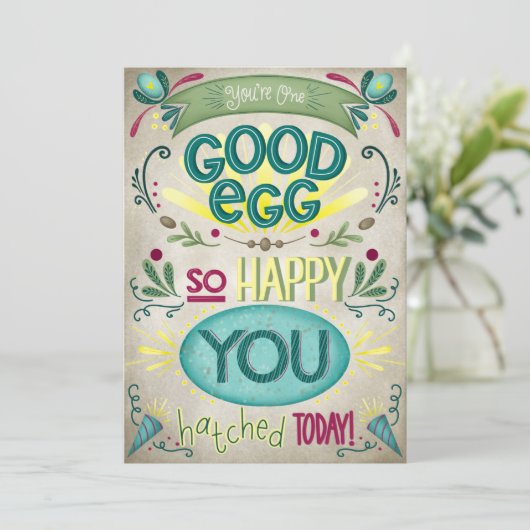 One Good Egg Birthday Kaart (Staand voorkant)