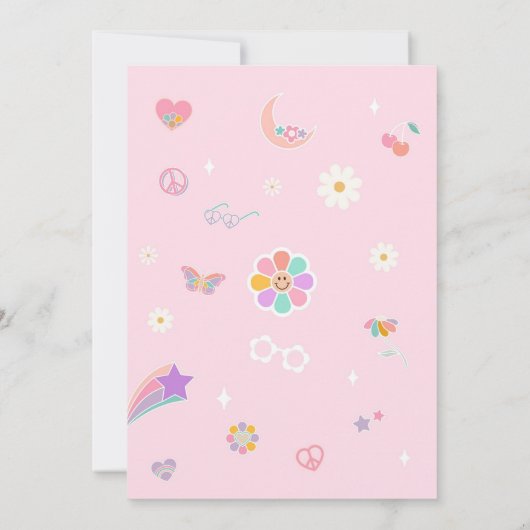 One Groovy Babe Disco Rainbow Sun 1st Birthday Kaart (Achterkant)