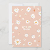 ONE Groovy Babe Roze Daisy Regenboog 1e verjaardag Kaart (Achterkant)