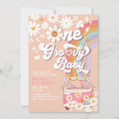 One Groovy Baby Daisy Rainbow 1st Birthday Kaart (Voorkant)