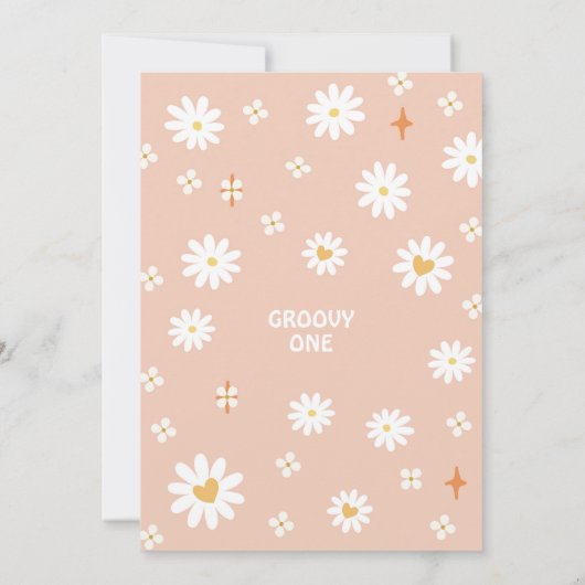 ONE Groovy Baby Hippie Van Daisy 1e verjaardag Kaart (Achterkant)