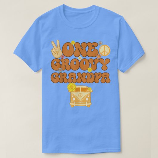 One Groovy Grandpa Retro Ma Hippie Birthday 70s F T-shirt (Design voorkant)