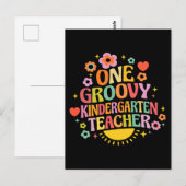 One groovy kindergarten teacher briefkaart (Voorkant / Achterkant)