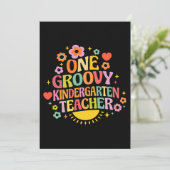 One groovy kindergarten teacher kaart (Staand voorkant)