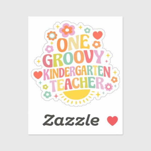 One groovy kindergarten teacher sticker (Vel)