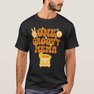 One Groovy Mema Retro mam Hippie Birthday 70s Flor T-shirt