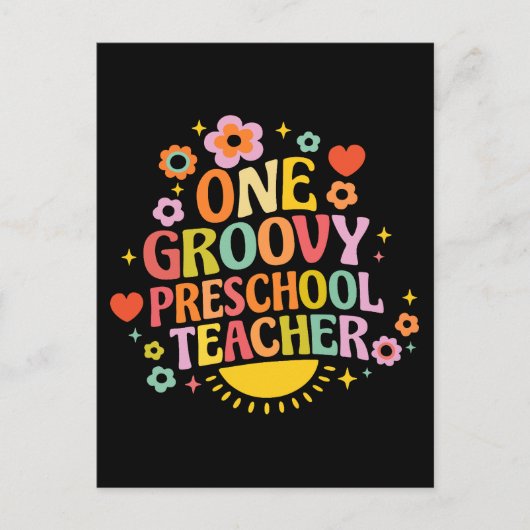 One groovy preschool teacher briefkaart (Voorkant)