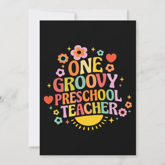 One groovy preschool teacher kaart (Voorkant)