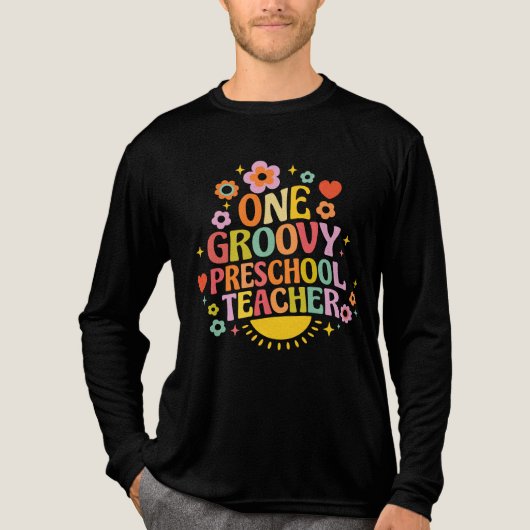 One groovy preschool teacher Tri-Blend shirt (Voorkant volledig)