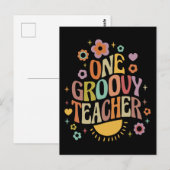 One groovy teacher briefkaart (Voorkant / Achterkant)